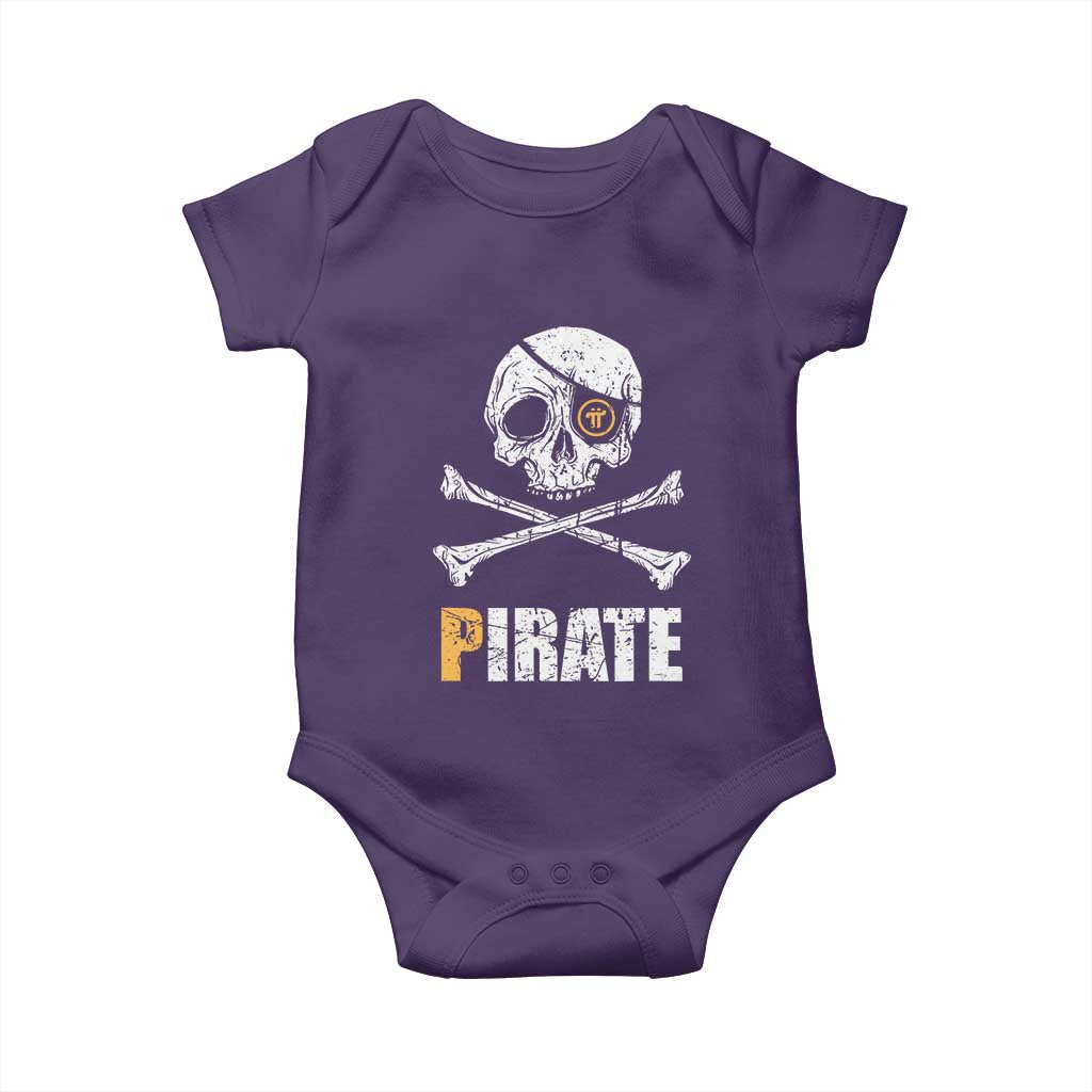 Funny Pirate Pi Cryptocurrency Baby Onesie Crypto Coins Blockchain Mining TS02 Purple Print Your Wear