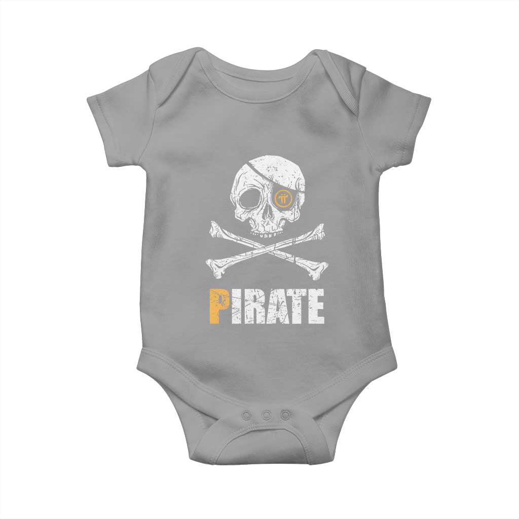 Funny Pirate Pi Cryptocurrency Baby Onesie Crypto Coins Blockchain Mining TS02 Sport Gray Print Your Wear