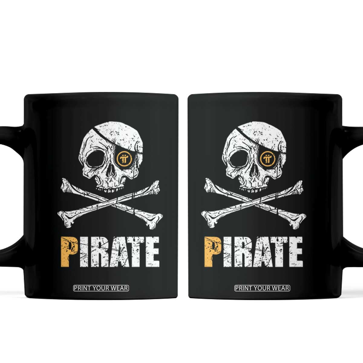 Funny Pirate Pi Cryptocurrency Coffee Mug Crypto Coins Blockchain Mining TS02 Black Print Your Wear