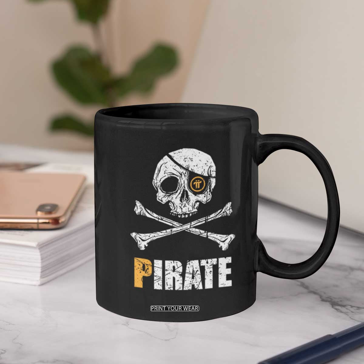 Funny Pirate Pi Cryptocurrency Coffee Mug Crypto Coins Blockchain Mining TS02 Print Your Wear