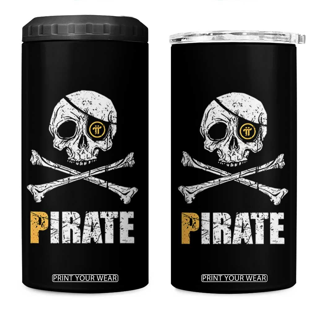 Funny Pirate Pi Cryptocurrency 4 in 1 Can Cooler Tumbler Crypto Coins Blockchain Mining TS02 One Size: 16 oz Black Print Your Wear