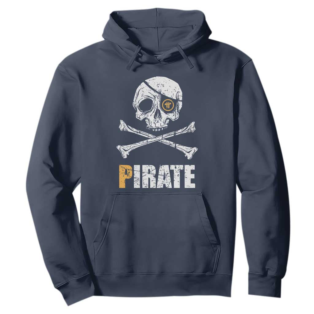 Funny Pirate Pi Cryptocurrency Hoodie Crypto Coins Blockchain Mining TS02 Navy Print Your Wear