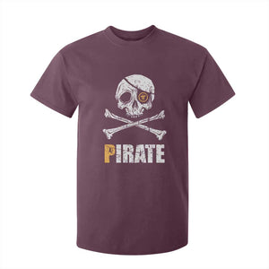 Funny Pirate Pi Cryptocurrency T Shirt For Kid Crypto Coins Blockchain Mining TS02 Maroon Print Your Wear