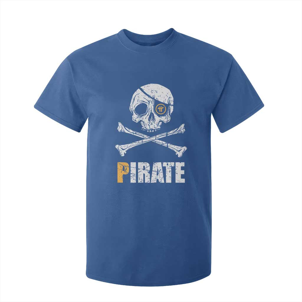 Funny Pirate Pi Cryptocurrency T Shirt For Kid Crypto Coins Blockchain Mining TS02 Royal Blue Print Your Wear