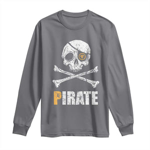 Funny Pirate Pi Cryptocurrency Long Sleeve Shirt Crypto Coins Blockchain Mining TS02 Charcoal Print Your Wear