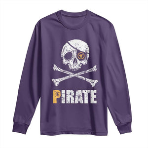 Funny Pirate Pi Cryptocurrency Long Sleeve Shirt Crypto Coins Blockchain Mining TS02 Purple Print Your Wear