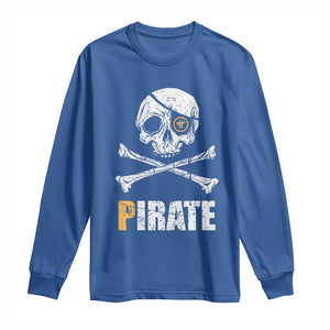 Funny Pirate Pi Cryptocurrency Long Sleeve Shirt Crypto Coins Blockchain Mining TS02 Royal Blue Print Your Wear