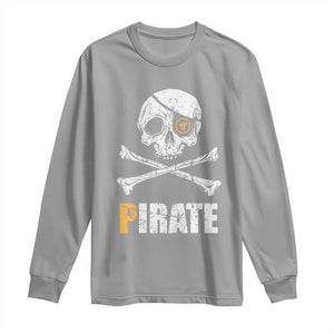 Funny Pirate Pi Cryptocurrency Long Sleeve Shirt Crypto Coins Blockchain Mining TS02 Sport Gray Print Your Wear