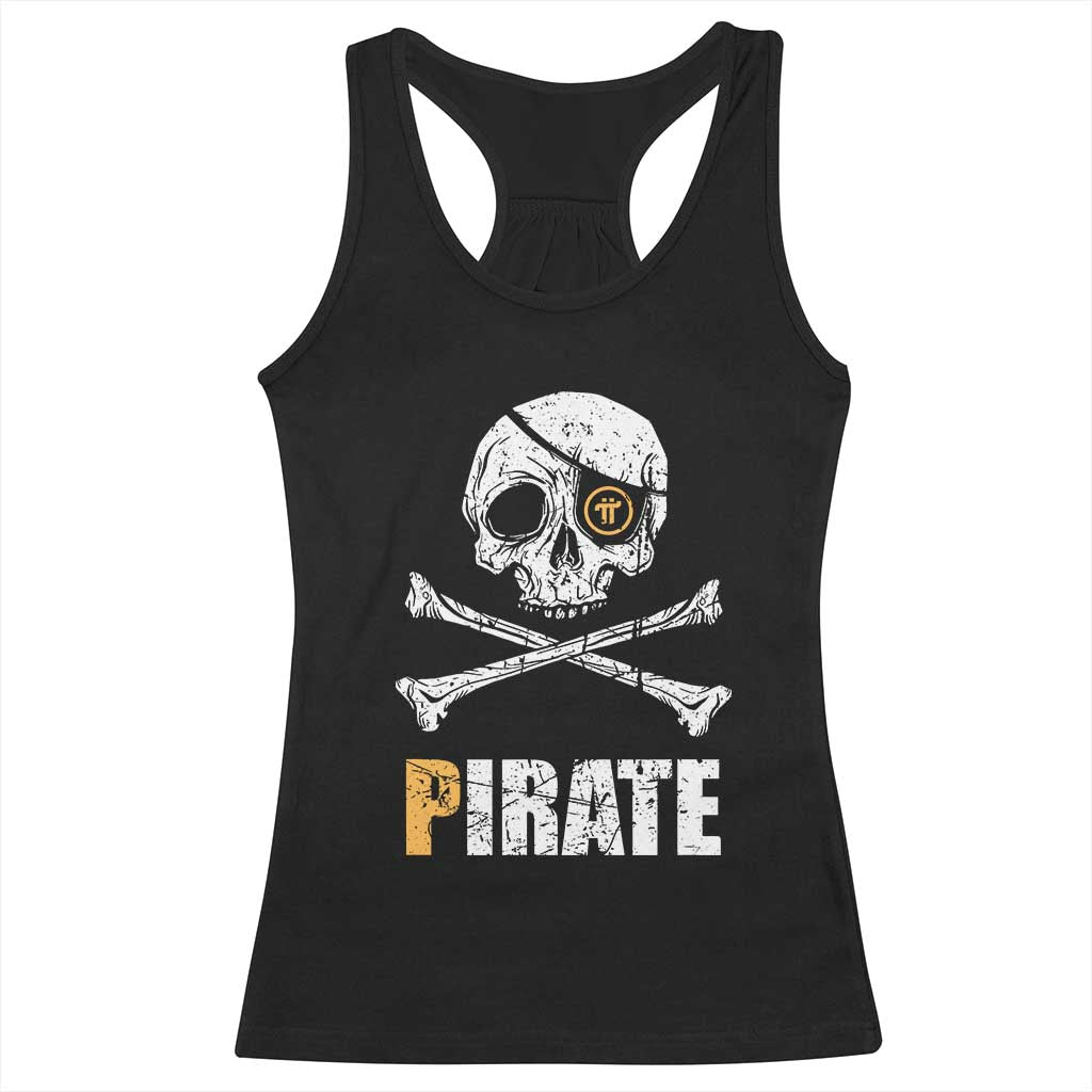 Funny Pirate Pi Cryptocurrency Racerback Tank Top Crypto Coins Blockchain Mining TS02 Black Print Your Wear