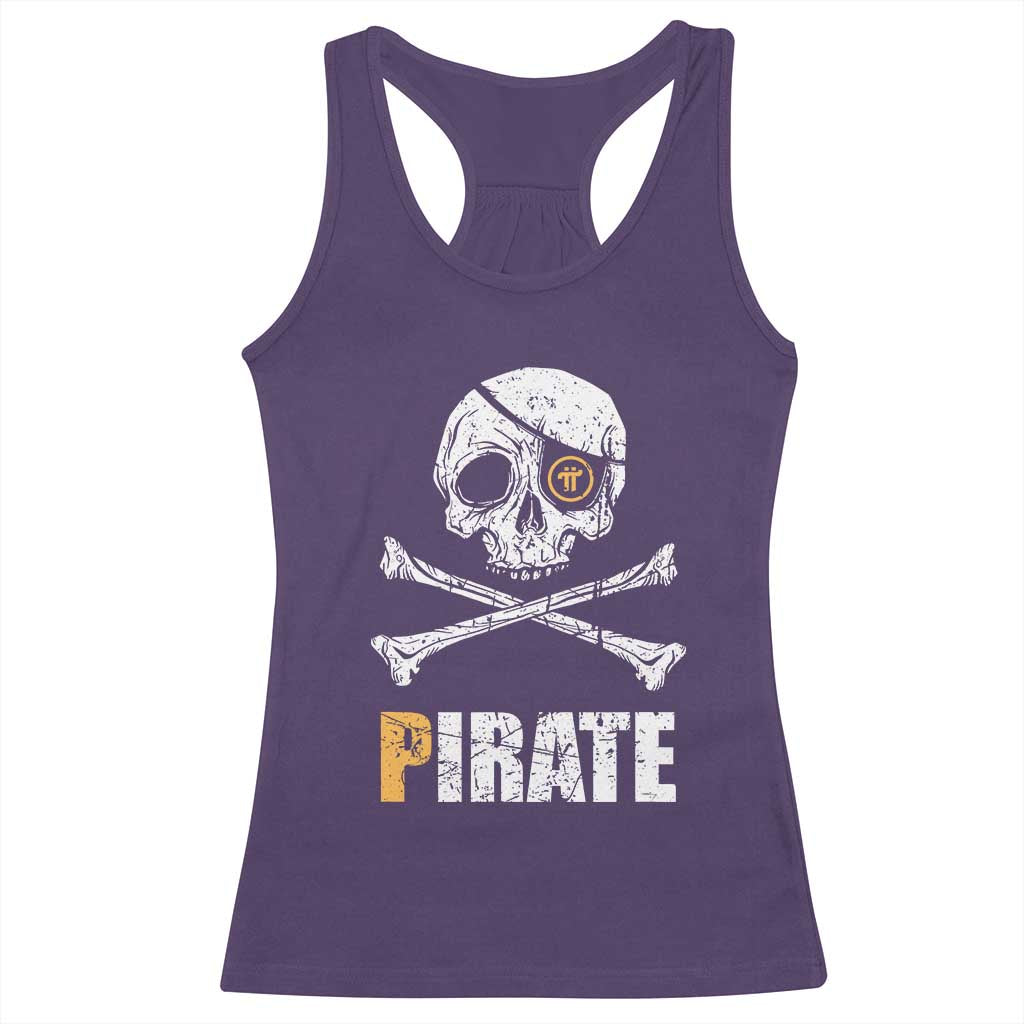 Funny Pirate Pi Cryptocurrency Racerback Tank Top Crypto Coins Blockchain Mining TS02 Purple Print Your Wear