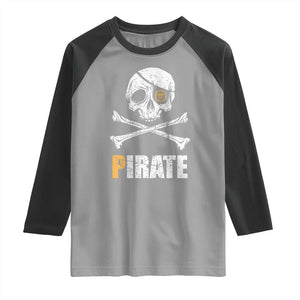 Funny Pirate Pi Cryptocurrency Raglan Shirt Crypto Coins Blockchain Mining TS02 Sport Gray Black Print Your Wear
