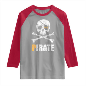Funny Pirate Pi Cryptocurrency Raglan Shirt Crypto Coins Blockchain Mining TS02 Sport Gray Red Print Your Wear