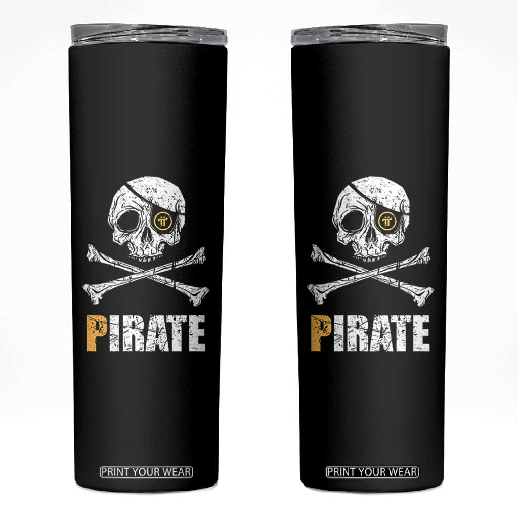 Funny Pirate Pi Cryptocurrency Skinny Tumbler Crypto Coins Blockchain Mining TS02 Black Print Your Wear