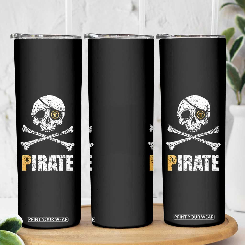 Funny Pirate Pi Cryptocurrency Skinny Tumbler Crypto Coins Blockchain Mining TS02 Print Your Wear