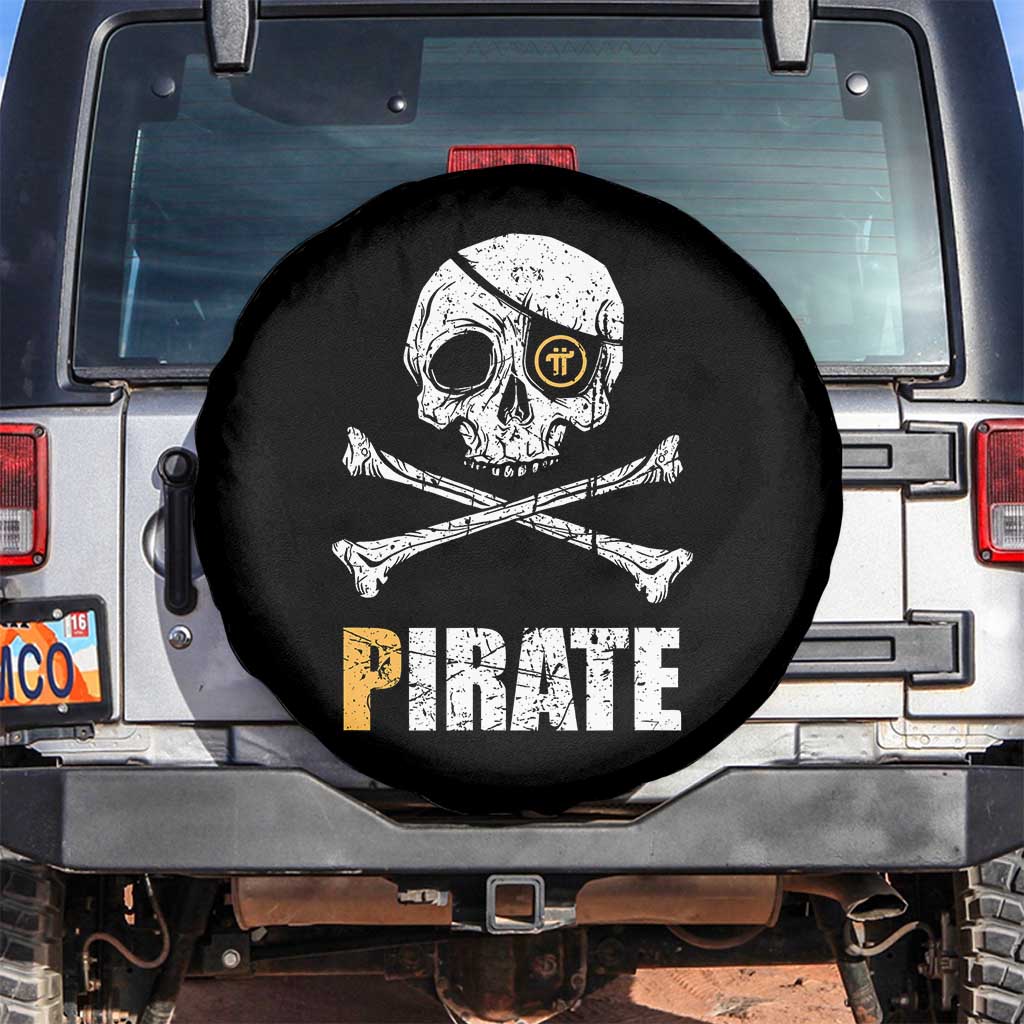Funny Pirate Pi Cryptocurrency Spare Tire Cover Crypto Coins Blockchain Mining TS02 No hole Black Print Your Wear