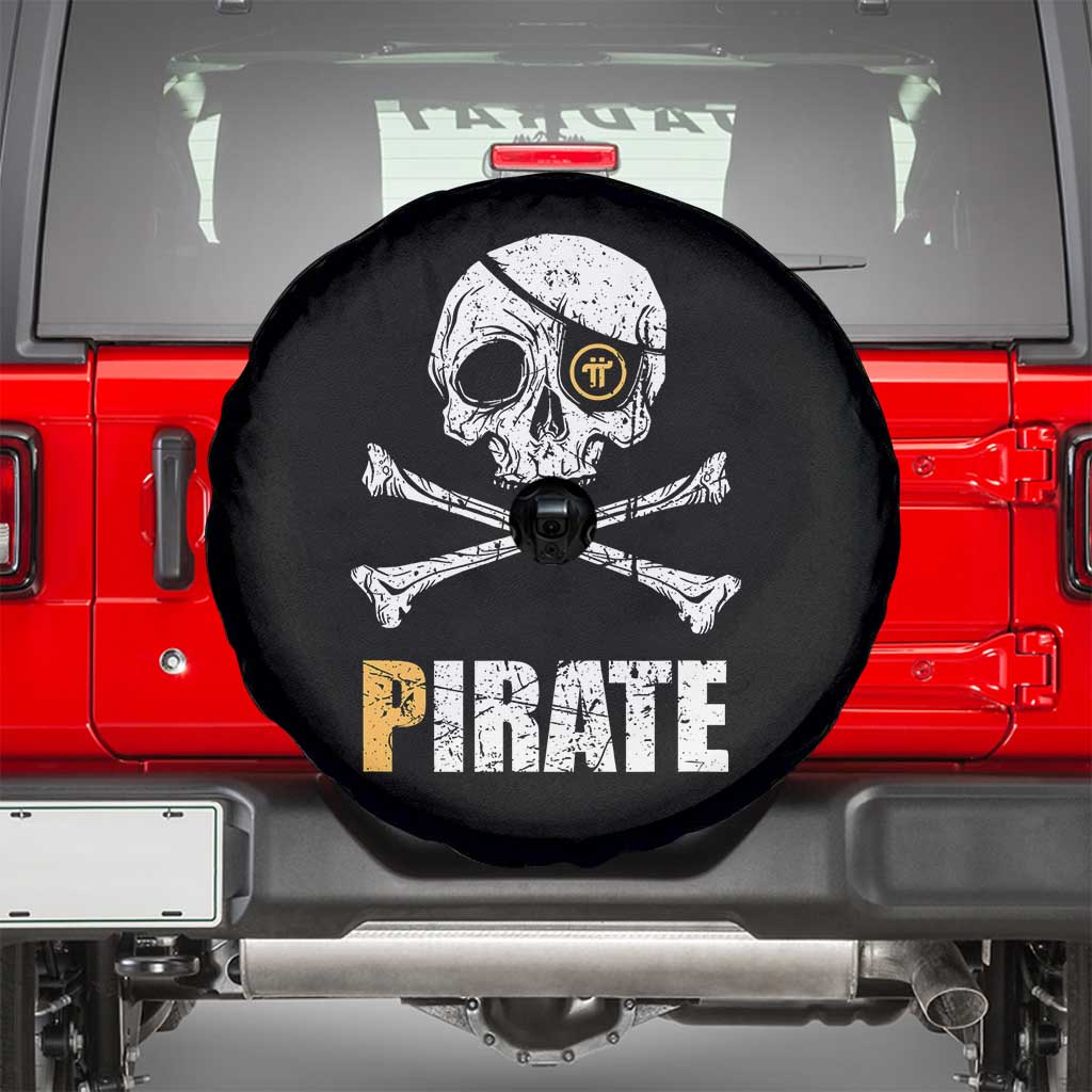 Funny Pirate Pi Cryptocurrency Spare Tire Cover Crypto Coins Blockchain Mining TS02 Black Print Your Wear