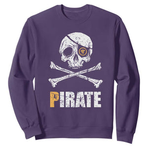 Funny Pirate Pi Cryptocurrency Sweatshirt Crypto Coins Blockchain Mining TS02 Purple Print Your Wear
