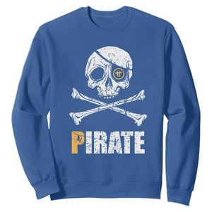 Funny Pirate Pi Cryptocurrency Sweatshirt Crypto Coins Blockchain Mining TS02 Royal Blue Print Your Wear