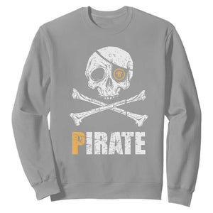 Funny Pirate Pi Cryptocurrency Sweatshirt Crypto Coins Blockchain Mining TS02 Sport Gray Print Your Wear