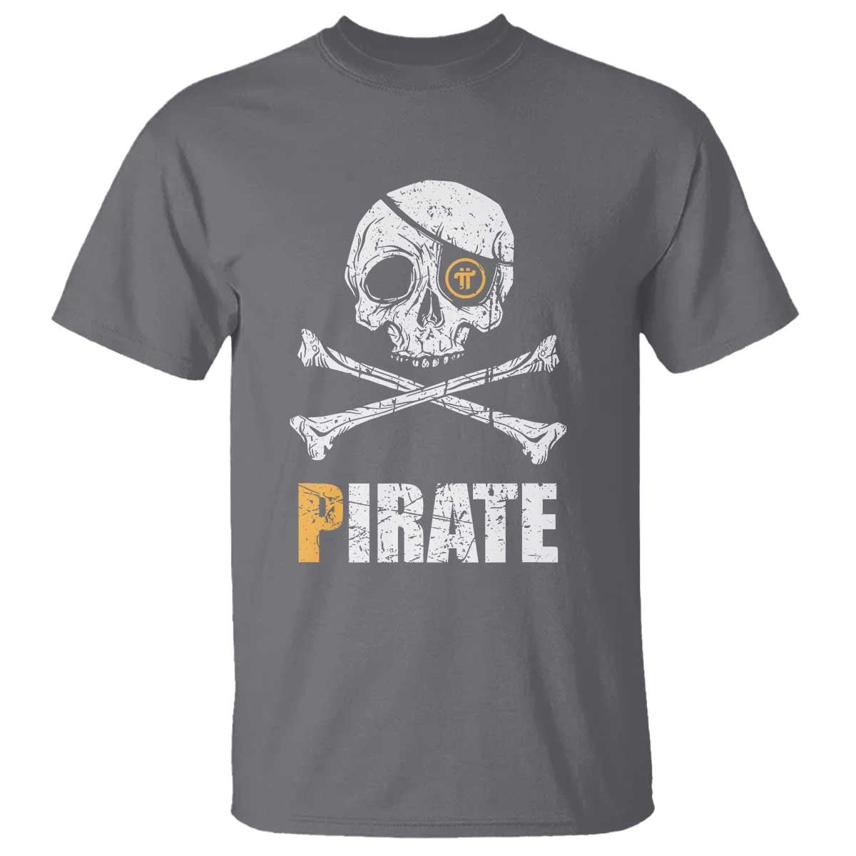 Funny Pirate Pi Cryptocurrency T Shirt Crypto Coins Blockchain Mining TS02 Charcoal Print Your Wear