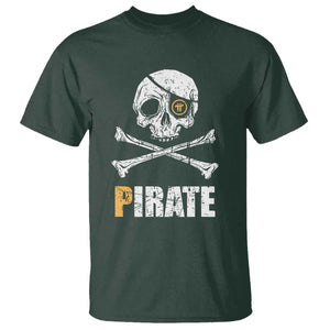 Funny Pirate Pi Cryptocurrency T Shirt Crypto Coins Blockchain Mining TS02 Dark Forest Green Print Your Wear