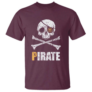 Funny Pirate Pi Cryptocurrency T Shirt Crypto Coins Blockchain Mining TS02 Maroon Print Your Wear