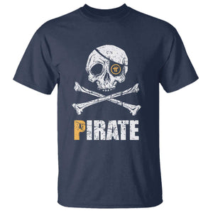 Funny Pirate Pi Cryptocurrency T Shirt Crypto Coins Blockchain Mining TS02 Navy Print Your Wear