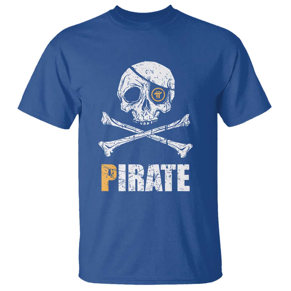 Funny Pirate Pi Cryptocurrency T Shirt Crypto Coins Blockchain Mining TS02 Royal Blue Print Your Wear