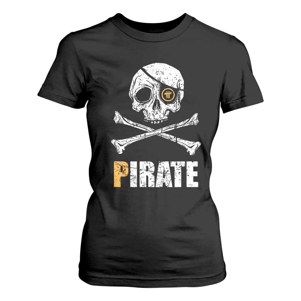Funny Pirate Pi Cryptocurrency T Shirt For Women Crypto Coins Blockchain Mining TS02 Black Print Your Wear