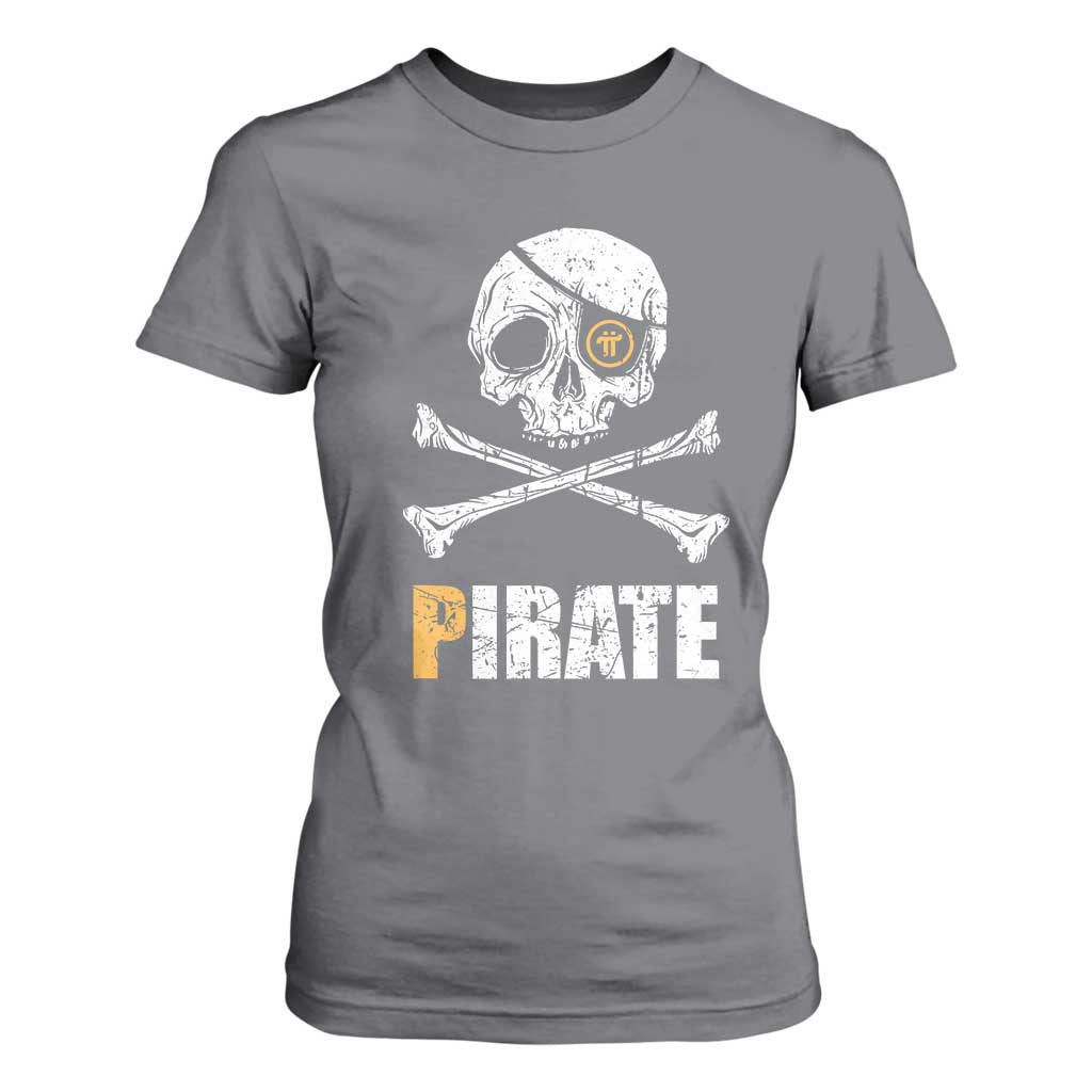 Funny Pirate Pi Cryptocurrency T Shirt For Women Crypto Coins Blockchain Mining TS02 Charcoal Print Your Wear