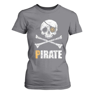 Funny Pirate Pi Cryptocurrency T Shirt For Women Crypto Coins Blockchain Mining TS02 Charcoal Print Your Wear