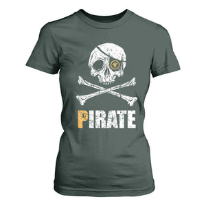 Funny Pirate Pi Cryptocurrency T Shirt For Women Crypto Coins Blockchain Mining TS02 Dark Forest Green Print Your Wear
