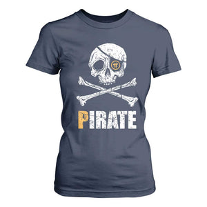 Funny Pirate Pi Cryptocurrency T Shirt For Women Crypto Coins Blockchain Mining TS02 Navy Print Your Wear