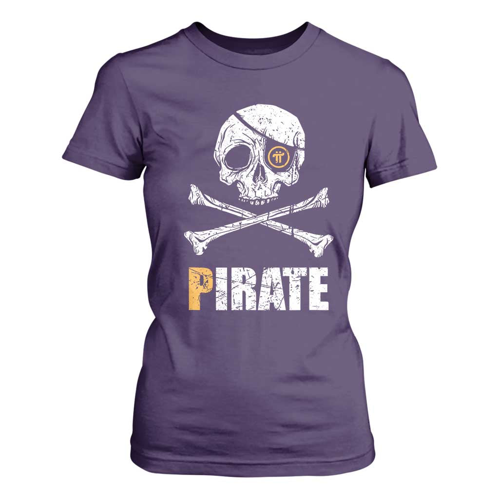Funny Pirate Pi Cryptocurrency T Shirt For Women Crypto Coins Blockchain Mining TS02 Purple Print Your Wear