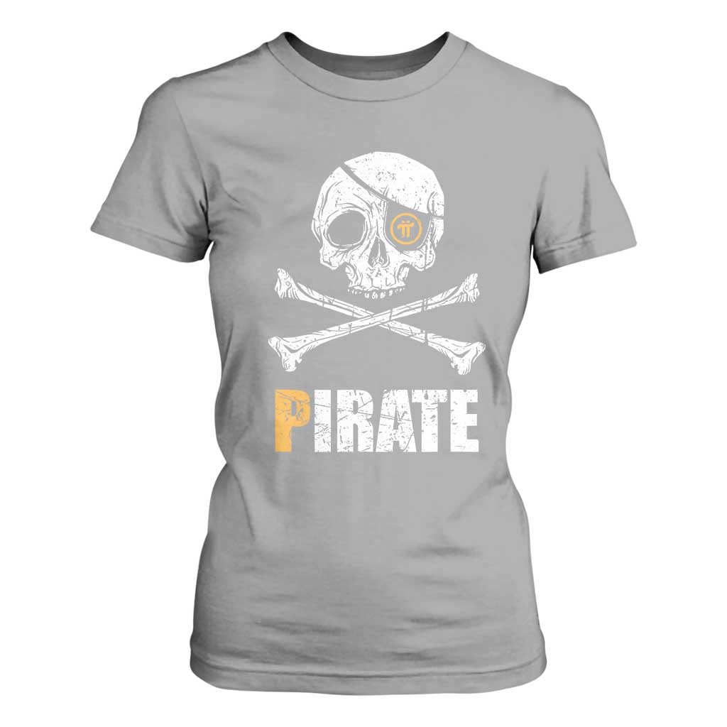 Funny Pirate Pi Cryptocurrency T Shirt For Women Crypto Coins Blockchain Mining TS02 Sport Gray Print Your Wear