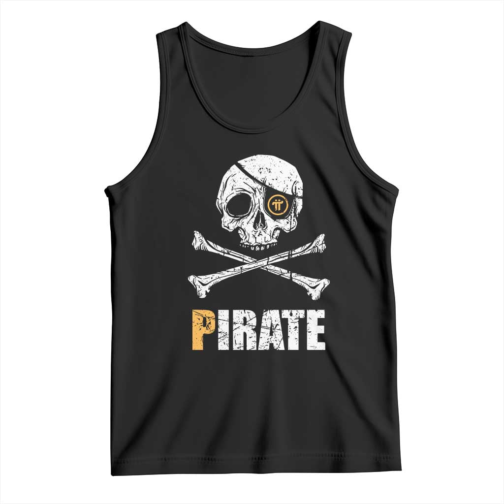 Funny Pirate Pi Cryptocurrency Tank Top Crypto Coins Blockchain Mining TS02 Black Print Your Wear
