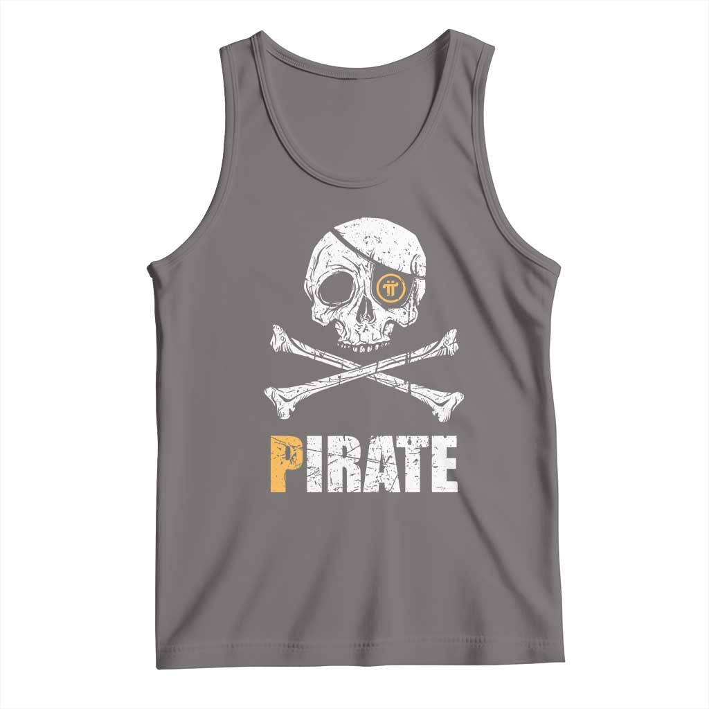 Funny Pirate Pi Cryptocurrency Tank Top Crypto Coins Blockchain Mining TS02 Deep Heather Print Your Wear