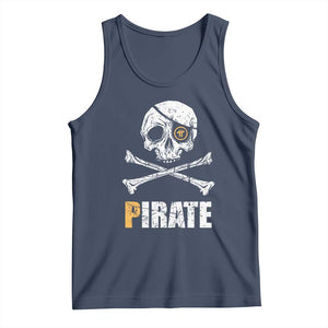 Funny Pirate Pi Cryptocurrency Tank Top Crypto Coins Blockchain Mining TS02 Navy Print Your Wear