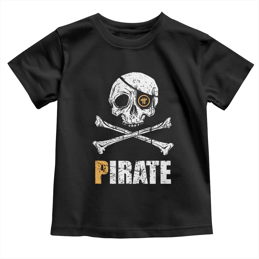 Funny Pirate Pi Cryptocurrency Toddler T Shirt Crypto Coins Blockchain Mining TS02 Black Print Your Wear