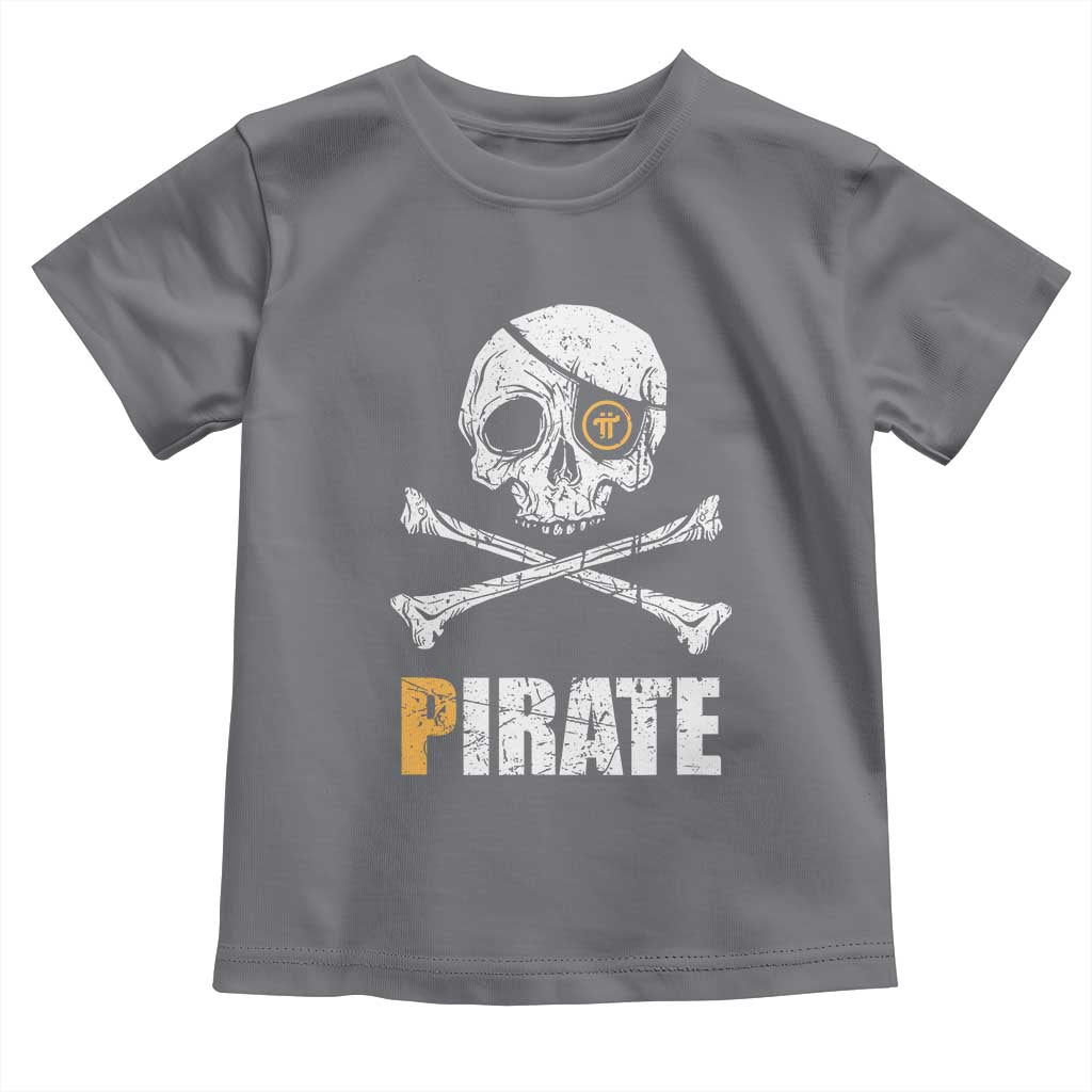 Funny Pirate Pi Cryptocurrency Toddler T Shirt Crypto Coins Blockchain Mining TS02 Charcoal Print Your Wear
