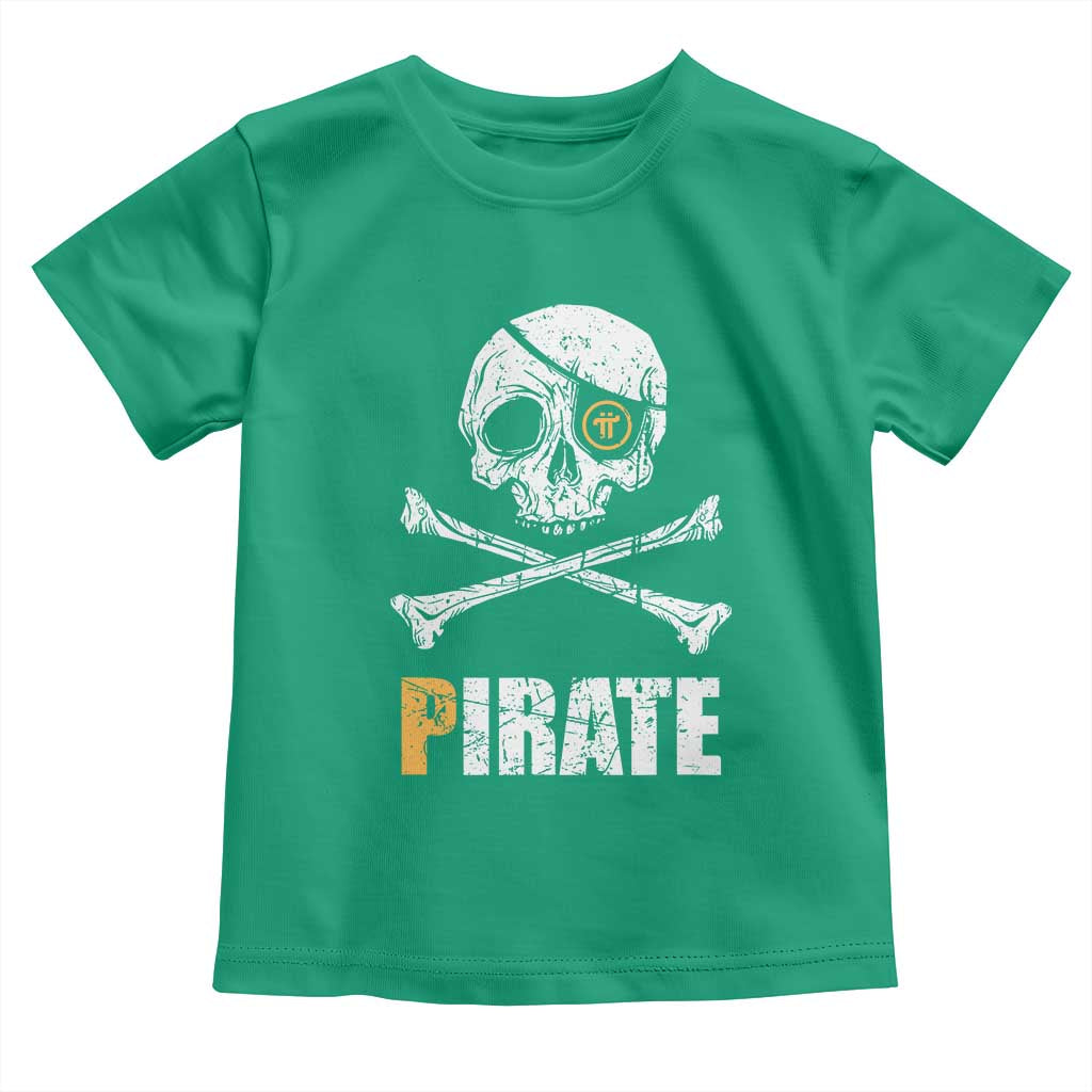 Funny Pirate Pi Cryptocurrency Toddler T Shirt Crypto Coins Blockchain Mining TS02 Irish Green Print Your Wear
