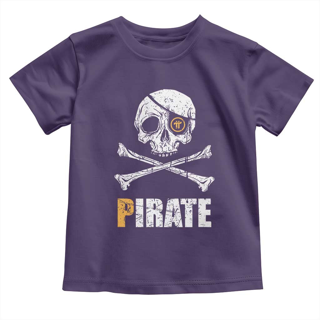 Funny Pirate Pi Cryptocurrency Toddler T Shirt Crypto Coins Blockchain Mining TS02 Purple Print Your Wear