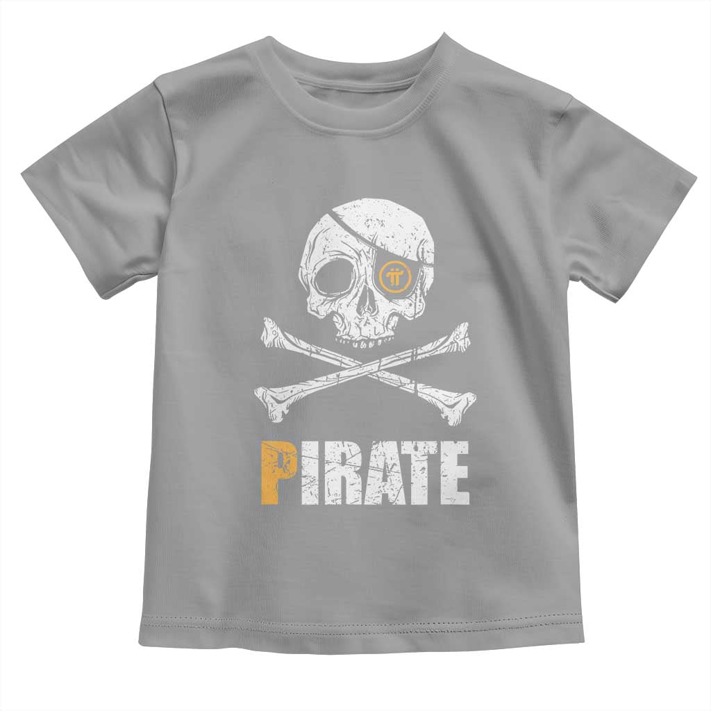 Funny Pirate Pi Cryptocurrency Toddler T Shirt Crypto Coins Blockchain Mining TS02 Sport Gray Print Your Wear