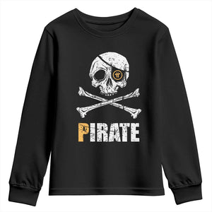 Funny Pirate Pi Cryptocurrency Youth Sweatshirt Crypto Coins Blockchain Mining TS02 Black Print Your Wear
