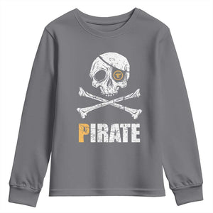 Funny Pirate Pi Cryptocurrency Youth Sweatshirt Crypto Coins Blockchain Mining TS02 Charcoal Print Your Wear