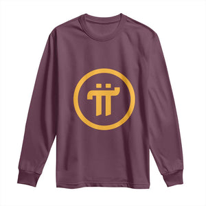 Pi Cryptocurrency Long Sleeve Shirt Crypto Coins Network TS02 Maroon Print Your Wear
