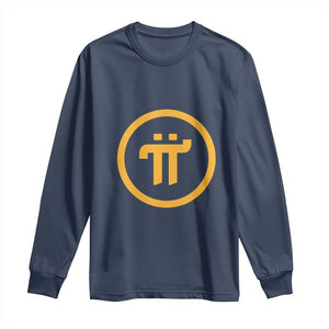 Pi Cryptocurrency Long Sleeve Shirt Crypto Coins Network TS02 Navy Print Your Wear