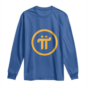 Pi Cryptocurrency Long Sleeve Shirt Crypto Coins Network TS02 Royal Blue Print Your Wear