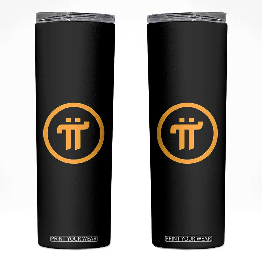 Pi Cryptocurrency Skinny Tumbler Crypto Coins Network TS02 Black Print Your Wear