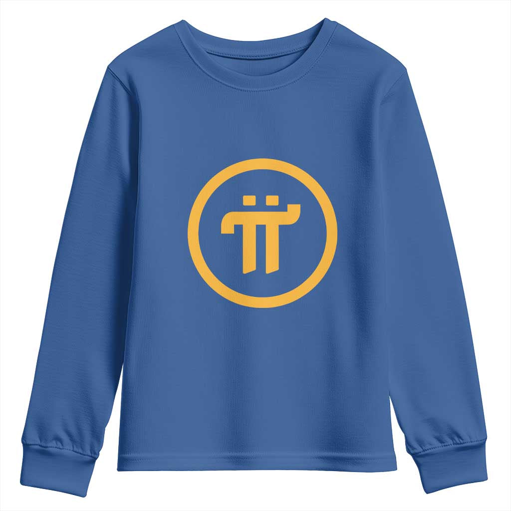Pi Cryptocurrency Youth Sweatshirt Crypto Coins Network TS02 Royal Blue Print Your Wear
